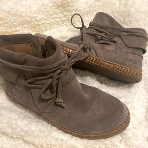UGG REID SUEDE FLAT MOCCASIN BOOTS